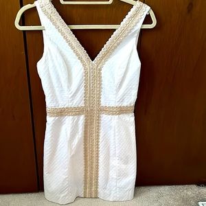 Lilly pulitzer white and gold dress